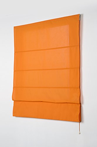 Estores Basic, Stor plegable con varillas, Naranja, 150x175cm, estores para ventana, estores plegables.