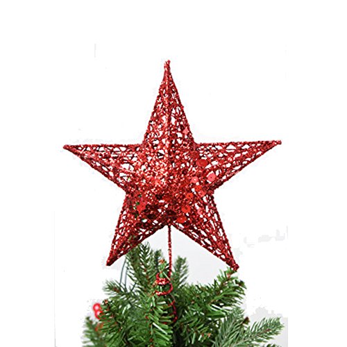 Estrella Arbol Navidad Roja, 20cm