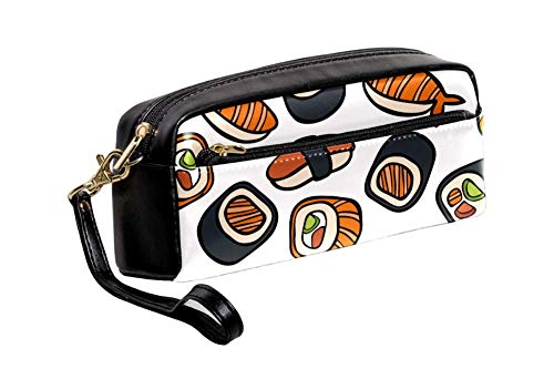 Estuche de piel para lápices con diseño de Janpanese Sushi, ideal para la escuela, universidad, bolsa de maquillaje