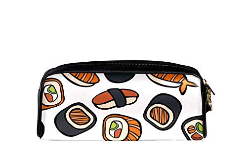 Estuche de piel para lápices con diseño de Janpanese Sushi, ideal para la escuela, universidad, bolsa de maquillaje