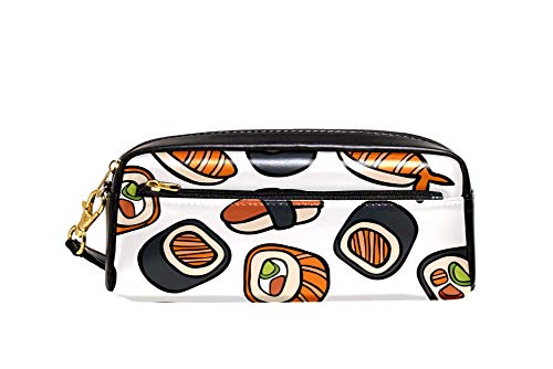 Estuche de piel para lápices con diseño de Janpanese Sushi, ideal para la escuela, universidad, bolsa de maquillaje