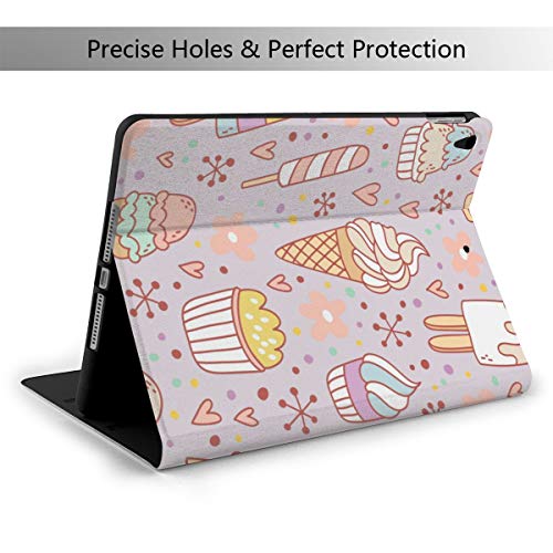 Estuche iPad Personalizado Galletas Piruletas Magdalenas Caramelo Helado Café Comida Soporte multiángulo Ángulo magnético Auto Despertar iPad Estuche Protector para iPad 7th 10.2 Inch