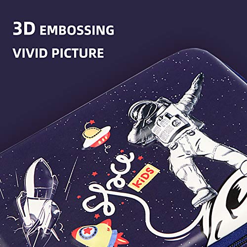 Estuche para lápices de astronauta para niños | lindo preescolar, caja de papelería EVA 3D | Gran capacidad multi-compartimento para niñas niños estudiantes de escuela adolescentes (Astronauta)