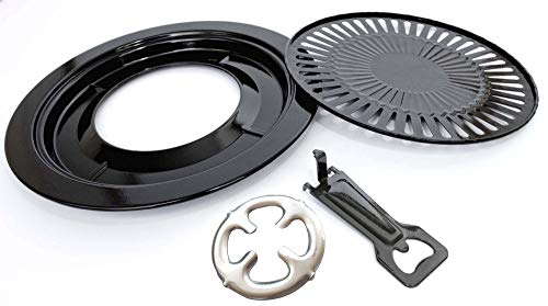 Estufa De Gas Camping Cocina con 8 Gas kar aplicar el rimel Portátil + Accesorio de parrilla Bandeja del grill + Maleta - Negro