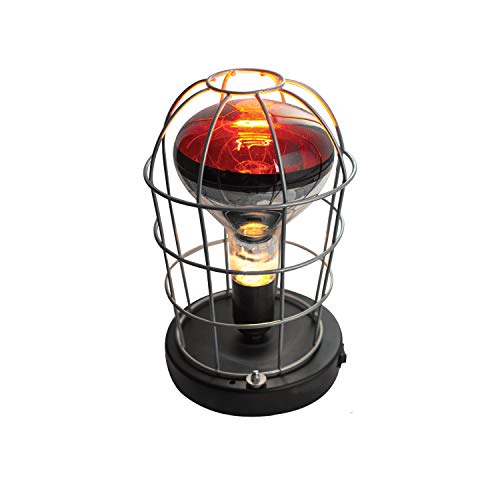 Estufa Infrarrojos Portatil + Lámpara Bombilla (250W E27) [ PACK ] - Luz Roja - Emite Calor