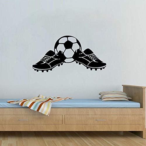 etiqueta de la pared Botas de fútbol frescas de dibujos animados PVC impermeable pegatinas de pared papel pintado dormitorio de los niños sala de estar decoración del hogar