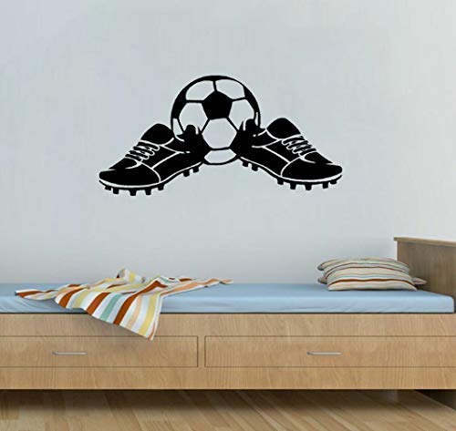 Etiqueta De La Pared Pvc Silueta Deporte Dibujos Animados Botas De Fútbol Decoración Para Niño Niño Hogar Sala De Estar Gimnasio Dormitorio Calcomanía 34X69 Cm