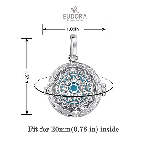 EUDORA Harmony Ball Collares de Mujer Llamador de Angeles Embarazada Collar de Copo de Nieve, Colgantes Mujer Bisutería Mujer Regalos Originales para Mujer Hermana Abuela