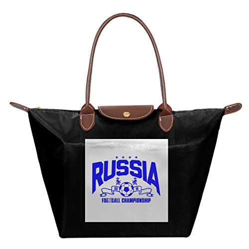 Euro 2016 - Bolsa de viaje de nailon con diseño de estrellas rusas de fútbol (impermeable, plegada), color blanco