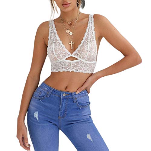 Europa Y La Fuente De Comercio Exterior De Los Estados Unidos Sexy Deep V Lace Perspective Bra Sexy Underwear XXXL Blanco