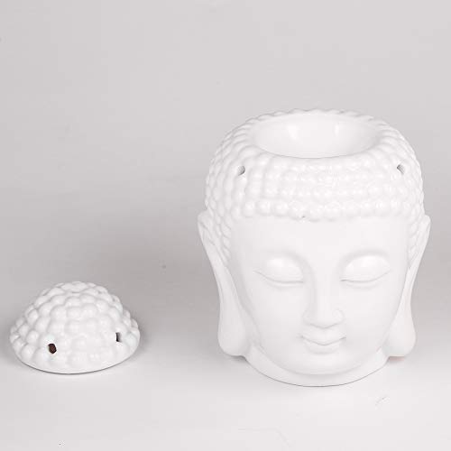 EVERGD - Juego de 2 estatuas de buda, quemador de aceites esenciales para aromaterapia, aromaterapia, ideal para yoga, spa, pilates, meditación, sala de meditación, regalo para decoración del hogar