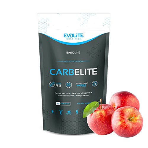 Evolite Nutrition CarbElite Paquete de 1 x 1000g Los Glúcidos Maltodextrina Dextrosa Energía (Apple)