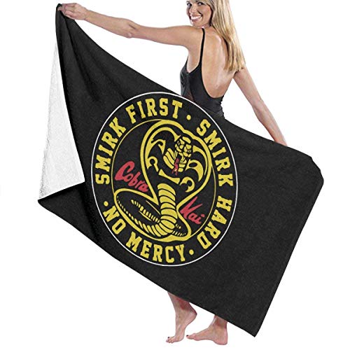 Ewtretr Toalla de Playa Bath Towel Cobra Kai Karate Dojo Bath Towels Super Absorbent Beach Bathroom Towels for Gym Beach SWM SPA Hotel Home Ideas Decoration