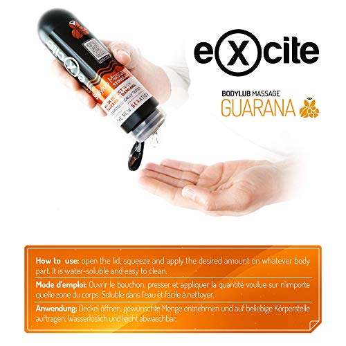 EXCITE Gel lubricante masaje íntimo con Guaraná de cultivo ecológico. Lubricante íntimo 200ml.