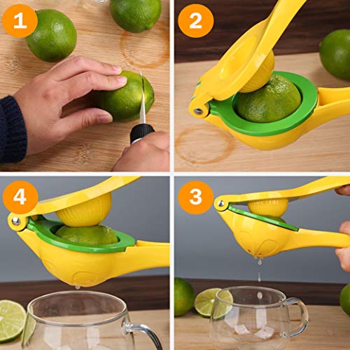 Exprimidor de limones y limas elegido por Chefs – Para cuando la vida da limones frescos - Exprimidor de cítricos manual de acero inoxidable premium - Fácil de usar, incluye recetas de Mobi Lock