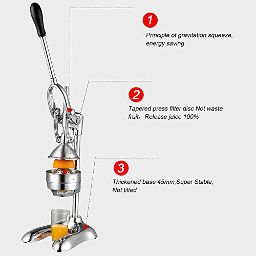 Exprimidor Manual de Palanca Exprimidor de Fruta Profesional Exprimidor de Zumo a Mano de Alta Calidad Exprimidor Multi Función para Gastronomía Exprimidor de Naranja Exprimidor de Granada Exprimidor