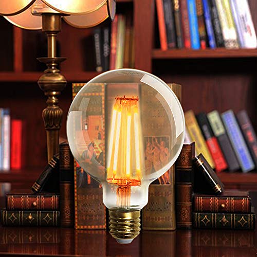 Extrastar Bombilla Edison Vintage 4W LED Retro Decorativa Bombillas Lamparas Blanco Cálido 2200K 400LM G95 E27 Antigua Lámpara Bulbo Filamento No regulable - 2 unidades …