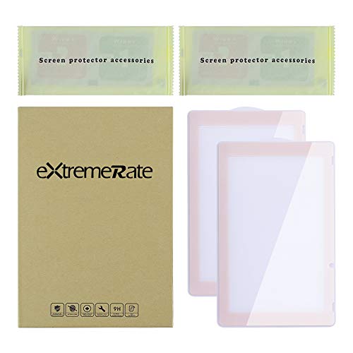 eXtremeRate 2 Protectores de Pantalla para Nintendo Switch Protector de Pantalla de Vidrio Templado Transparente HD con Borde Colores Anti-arañazos, Anti-Huella, Inastillable, Sin Burbujas(Sakura)