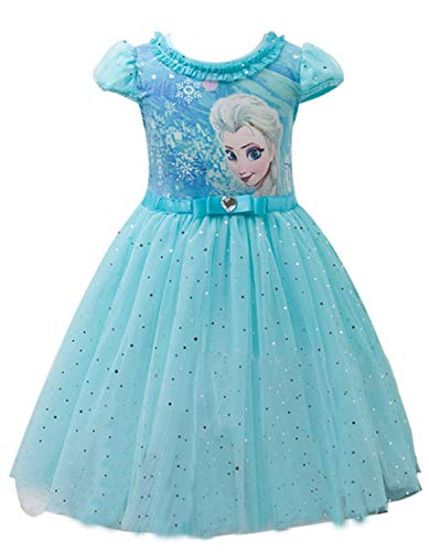 Eyekepper Vestido de Tutú con Dibujo de Princesa Elsa para Niña (100cm, Azul)