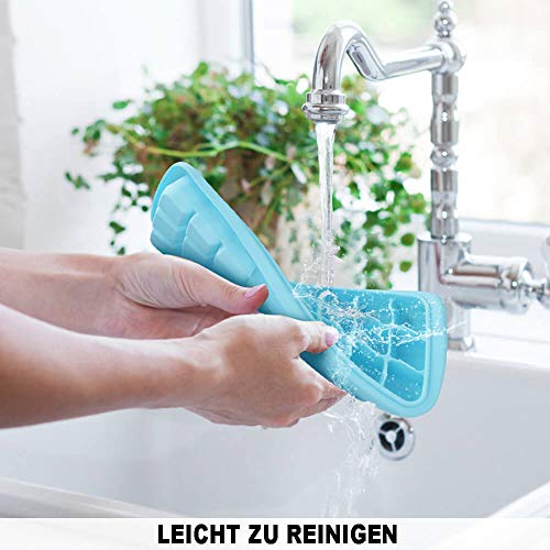 EZILIF Cubitera de silicona con tapa, 24 compartimentos, 3 unidades, cubitos de hielo con tapa Ice Cube Tray LFGB, certificado LFGB, cubitos de hielo sin BPA, fácil de quitar, color azul, rosa y verde