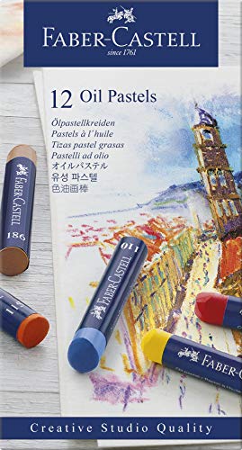 Faber-Castell 127012 - Estuche de cartón con 12 pasteles de aceite, multicolor