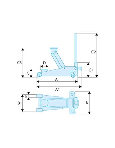 Facom DL.3CLP Gato de Carretilla Compacto Extra - Plano 3 T, Multicolor