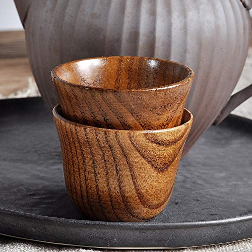 FAMILIZO Tazas Nueva Madera Taza Registro Color Hecho A Mano Madera Natural Café Té Cerveza Zumo De Leche Taza