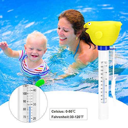 Familybox Termómetro Flotante para Piscina, Temperatura del Agua Termómetros Termómetro De Dibujos Animados para Todo Uso En Piscinas, Spas, Jacuzzis, Acuarios y Peces Estanques (Sello)