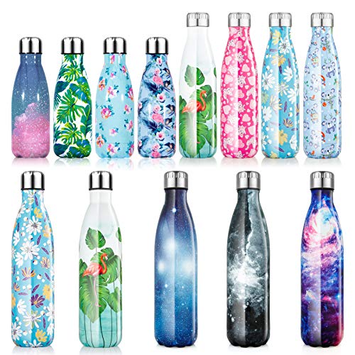 Fancytimes 350/500/750ml Botella de Agua Acero Inoxidable, Aislamiento de Vacío de Doble Pared, Estanqueidad, sin Fugas, Reutilizable para - para Correr, Gimnasio, Yoga, Ciclismo