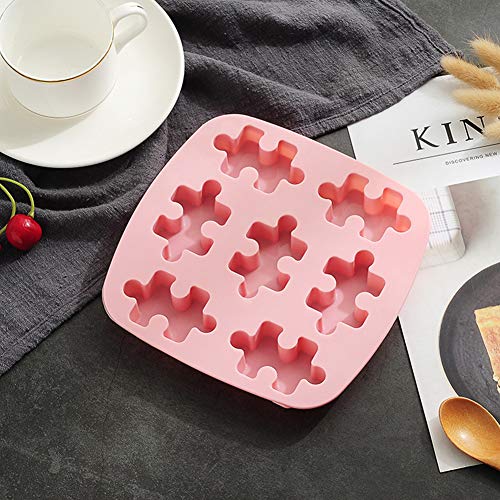 FANDE Molde de Rompecabezas, 2 Piezas Molde de Silicona para Cubitos de Hielo, Puzzle Piece Mold, Forma de Rompecabezas Cubo de Hielo, Molde de Pastel de Chocolate, Molde Tridimensional