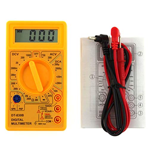 Fangfeen Probador de circuitos DC DC Voltaje LCD Digital DT-830B multímetro Manual Voltímetro ohmímetro del amperímetro AC Inspector Ohm