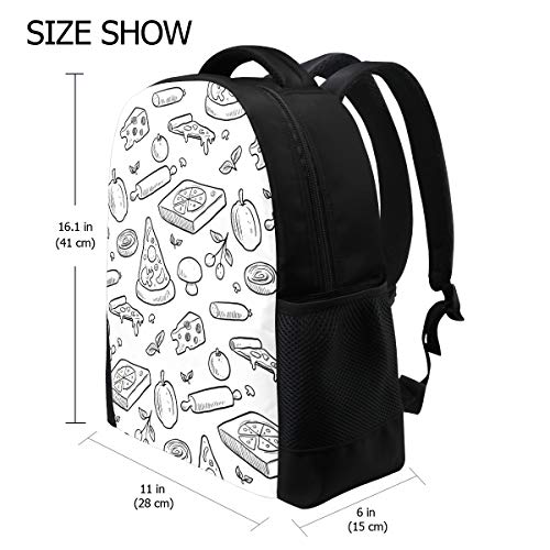 FANTAZIO mochila encantos Pizza Sketching School bag Daypack