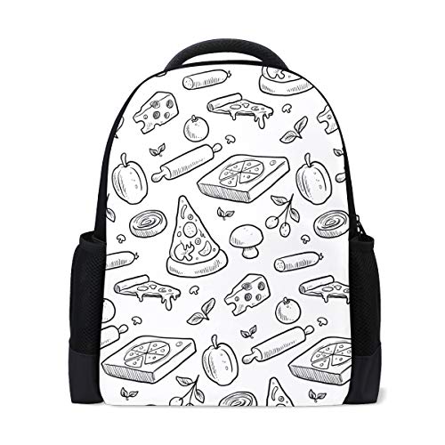 FANTAZIO mochila encantos Pizza Sketching School bag Daypack