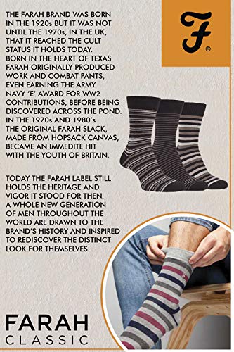 Farah - 5 Pares Hombre Colores Algodon Vestir Calcetines con Lunares (39/45, CS192BLKCHA (Polka Dot))