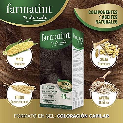 Farmatint Gel de Coloración Permanente 4N Castaño - 135 ml