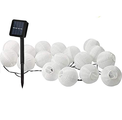 Farolillos Solares Exterior GolWof Guirnaldas Luces Exterior Solar 6M 30 LED Impermeable Guirnalda Solar Luces Solares para Exterior Jardin para Decoración Terraza Hogar Bodas Navidad - Blanco Cálido