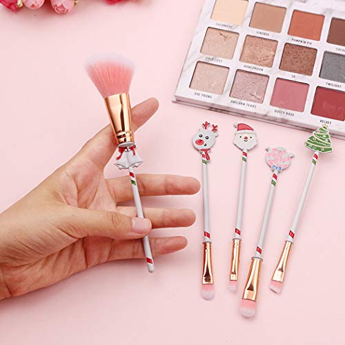 Fascigirl 5PCS Set De Pinceles De Maquillaje Multiuso Lovely Cosmetic Brush Pincel De Belleza Para Navidad