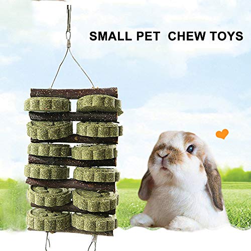 Fatiya 2 Pack Molar Pajita Cake Bunny Masticar Juguetes para Dientes, Manzana Natural para Conejos, Chinchillas, Hámsteres, Otros Animales Pequeños Masticar Mascotas Juguetes Orgánicos (2 piezas)