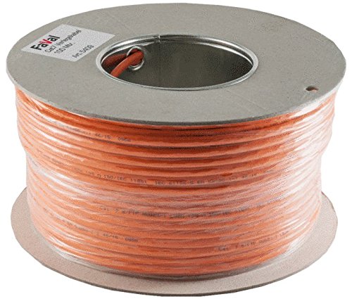 Faval K5409 - Cable de instalacióCat.7, bobina de 100 m, con revestimiento de aluminio, trenzado de cobre, color naranja