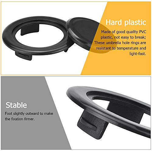 FAVENGO 2 Pcs Tapon Mesa Sombrilla 2 Pulgadas con Tapa Uso para El Agujero de 2 Pulgadas de Mesa y meños que el 1.65 Pulgadas Poste de la Paragua para Sombrillas de Patio Mesa de Patio, Negro