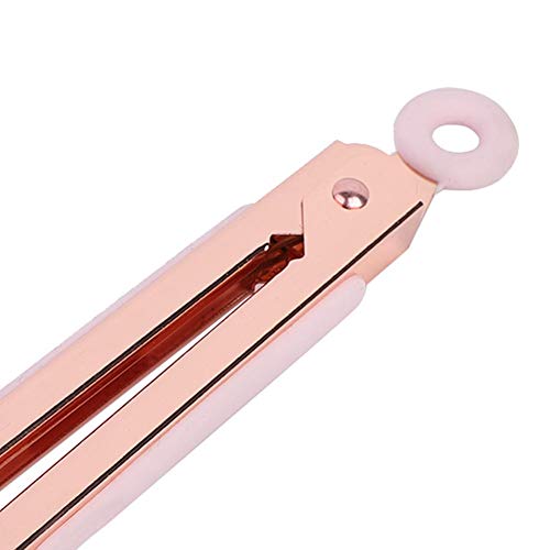 Fdit Pinzas de Cocina de Silicona Premium de 1 Pieza 8 Pulgadas - Puntas de Silicona Antiadherente de Acero Inoxidable con Orificio para cocinar, Barbacoa y Ensalada(Rosa)