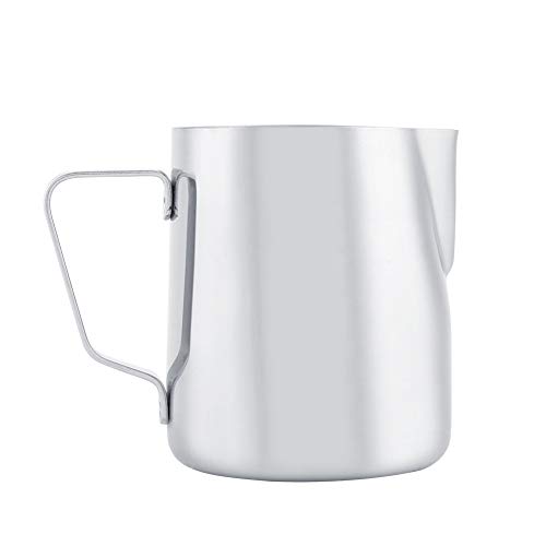 Fditt Taza de la Taza de Café de la Jarra de la Jarra del Vapor de la Leche del Acero Inoxidable Que Hace Espuma de la Jarra con la Medida(350ML-Nuevo)