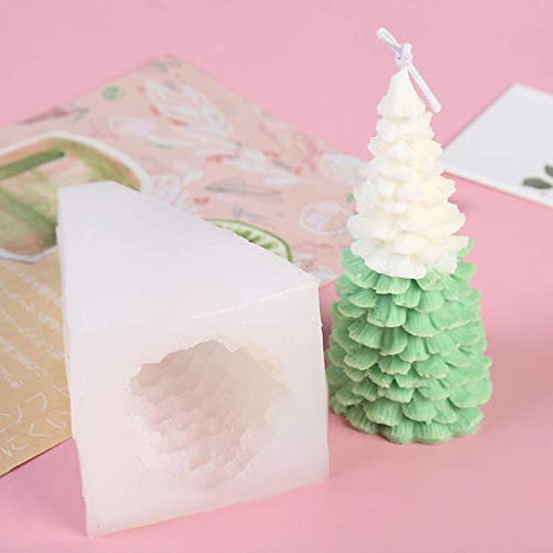 FEE-ZC 3D Molde de Silicona para árbol de Navidad Molde para Velas Jabón Arcilla Yeso Hacer Molde Molde para Pasteles DIY