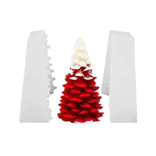 FEE-ZC 3D Molde de Silicona para árbol de Navidad Molde para Velas Jabón Arcilla Yeso Hacer Molde Molde para Pasteles DIY