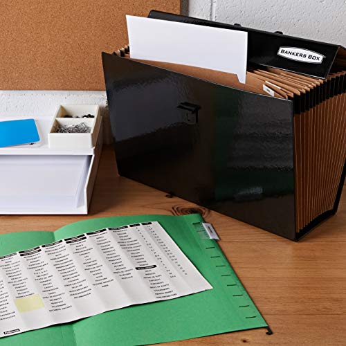 Fellowes Bankers Box - Clasificador de fuelle con 19 secciones y cierre de seguridad, color negro