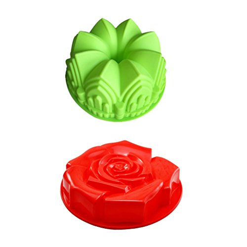 Fenteer Crown & Flower Jelly Pasteles De Silicona Molde De Moldes Moldes para Hornear Sartenes