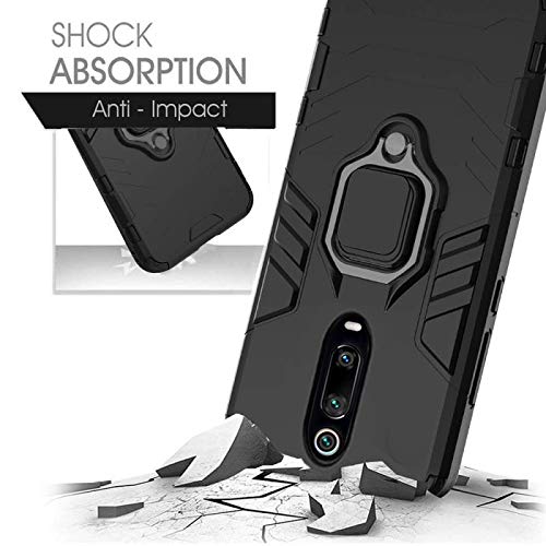 Ferilinso Funda para Xiaomi Mi 9T Pro/Mi 9T,Elegante Armadura híbrida Robusta Funda de Doble Capa de Alta Resistencia para PC Duro Caso para Funda Xiaomi Mi 9T Pro/Mi 9T(Negro)