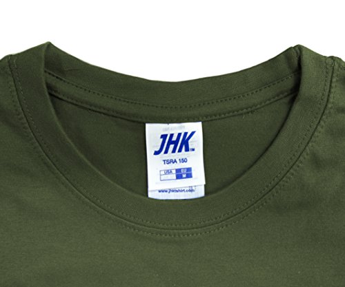 Fermento Italia Juego de 3 Camisetas de Color Verde Militar - Camiseta Unisex - 100% algodón - 150 Gramos - Modelo JHK. TSRA 150 Negro Medium