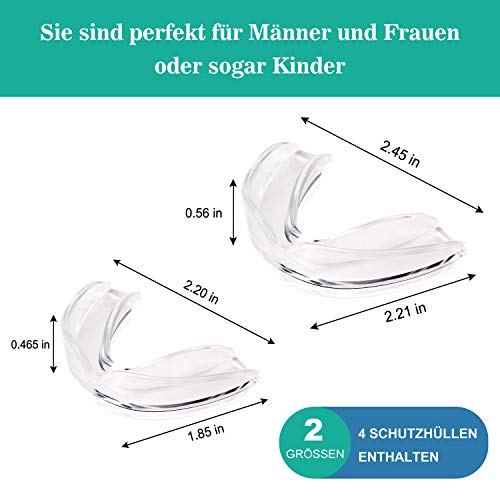 Férula Dental de Descarga, 4 en Dos tamaños Ferula Descarga Nocturna Anti Bruxismo, Nuevo Tipo Férula Descarga Dental Protector Bucal Cuidado para Dormir,Blanqueamiento Dental,Atletas,2 frenos(azul)