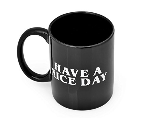 FGF tienen un día agradable taza de café dedo corazón taza de café cerámica taza zumo de leche té taza, cerámica, negro, 350 ML